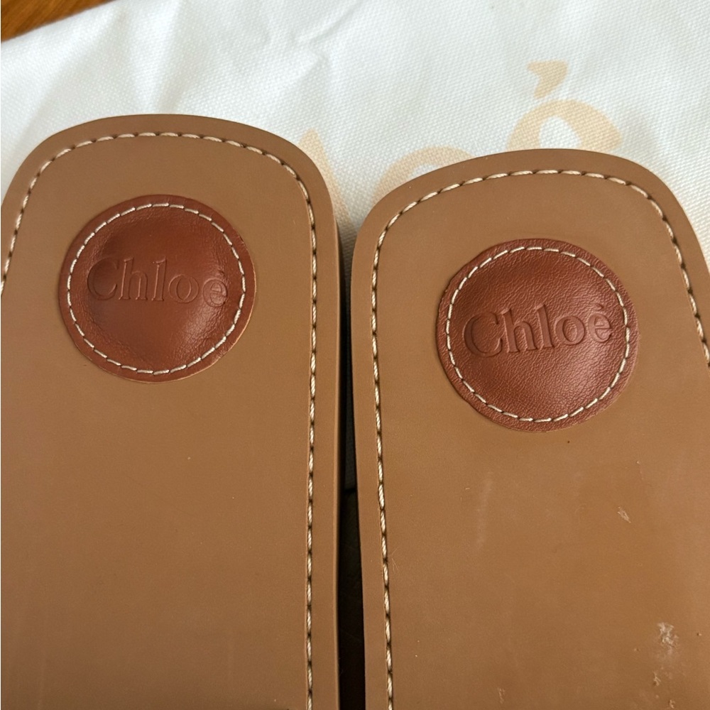 Chloe woody logo strap slides sandals size 42, NEW - Picture 11 of 17